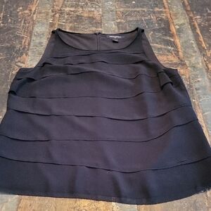 Banana Republic Black Sleeveless Tiered Blouse